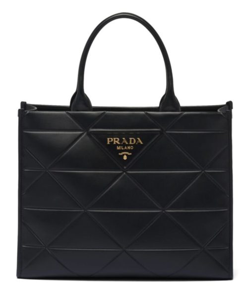 Pra.-da Large Leather, Luxury Handbag, Black Pra.-da Bag, Pra.-da Symbole Bag