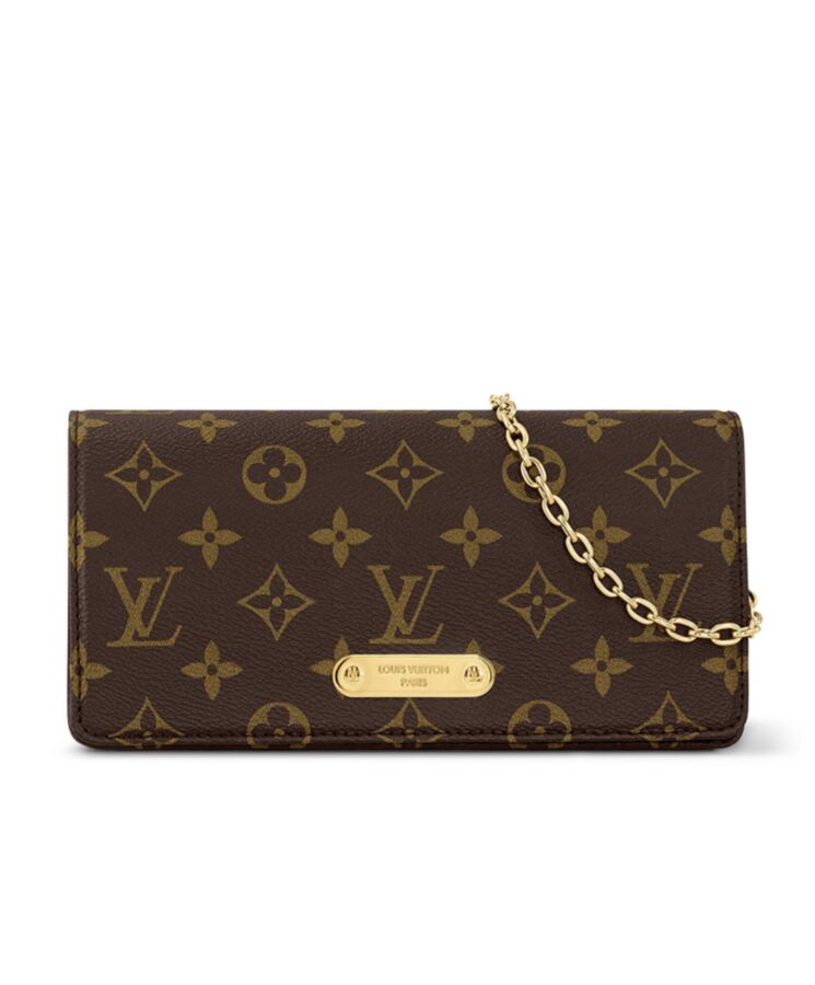 L.*V Wallet On Chain Lily M82509 Brown