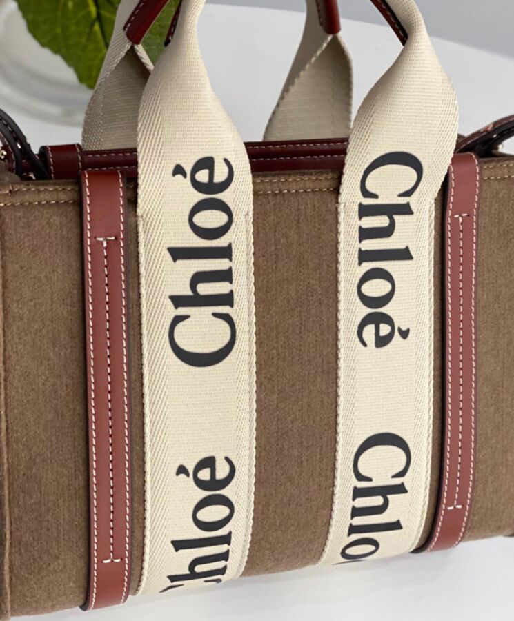 chl.oe Small Woody Tote Bag With Strap Apricot