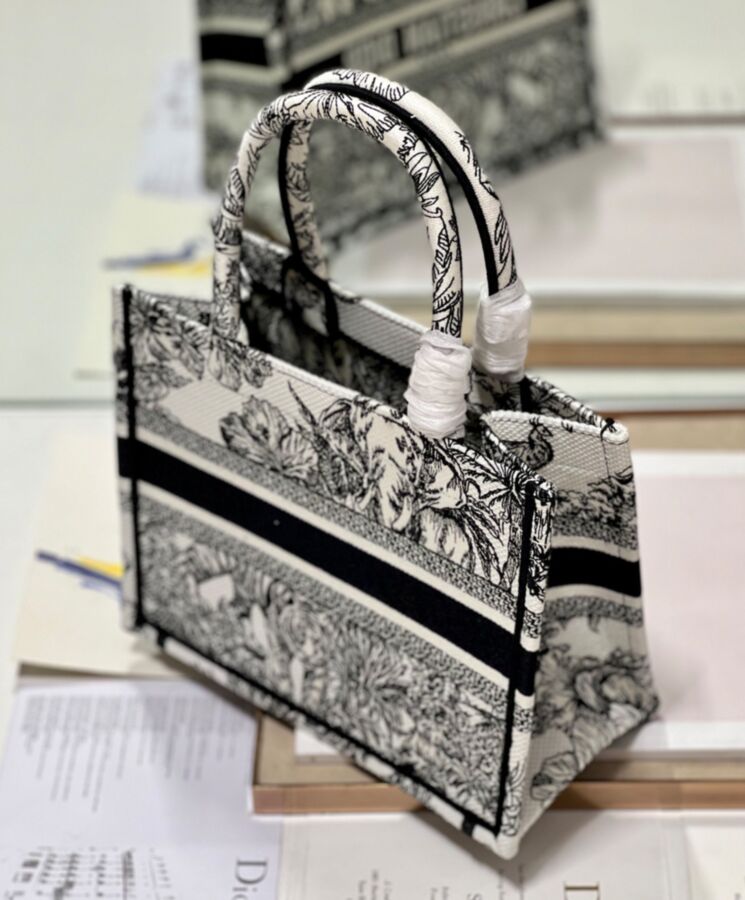 Di.ar Small Book Tote, Luxury Designer Handbag, Di.ar Paris Signature, Maria Grazia Chiuri, Voyage Jouy Print