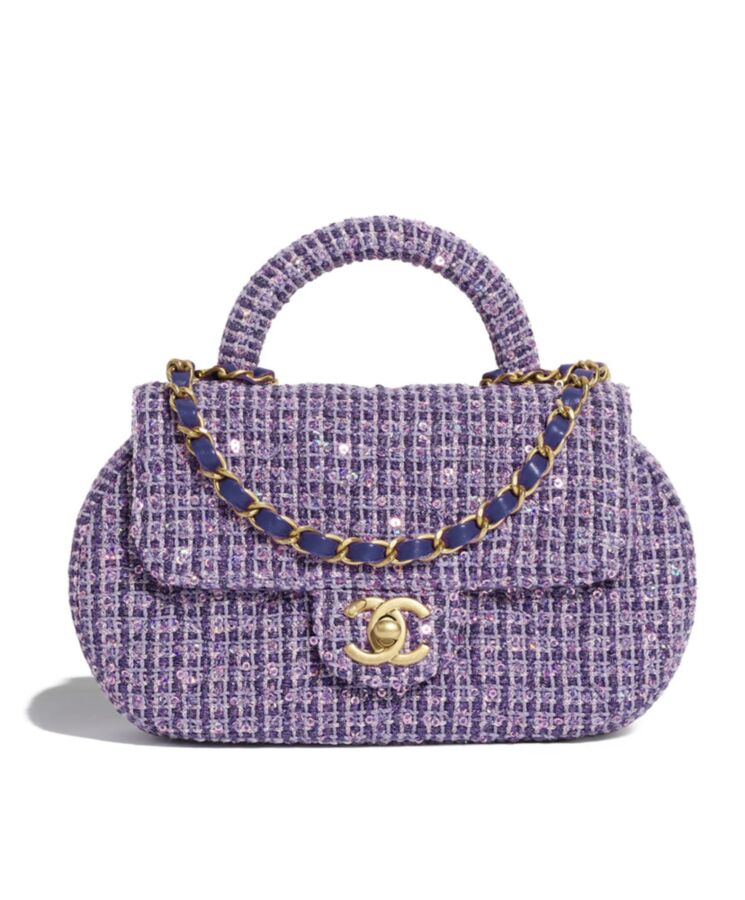 Cha.nel Small Bag With Top Handle AS4573 Purple