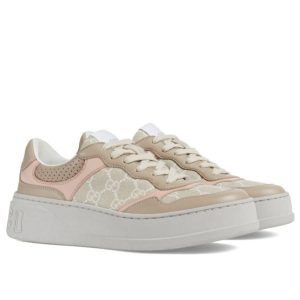 G.U.C.C Unisex GG, GG Sneaker Cream, Retro Sneakers, Luxury Footwear