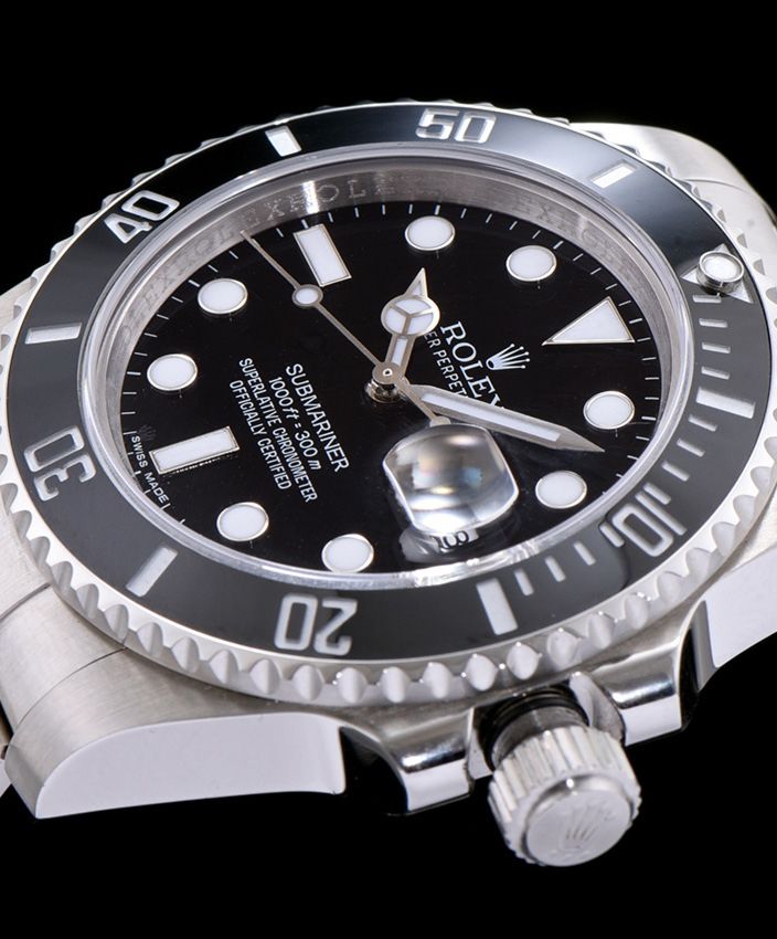 Ro.le.x Stainless Steel Submariner Watch Black