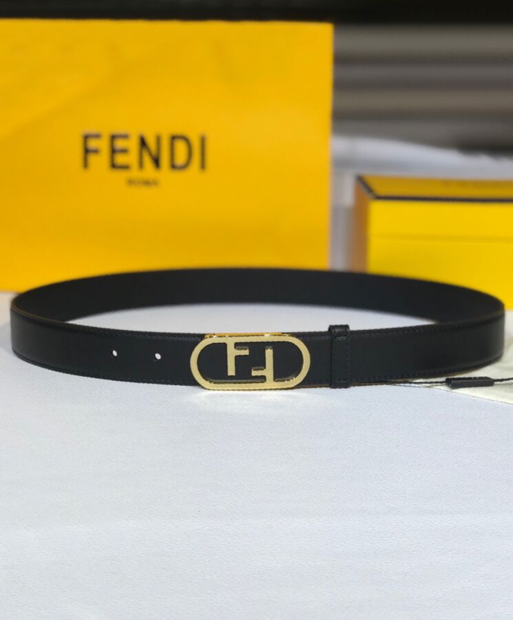 Fen.di Leather Belt Black