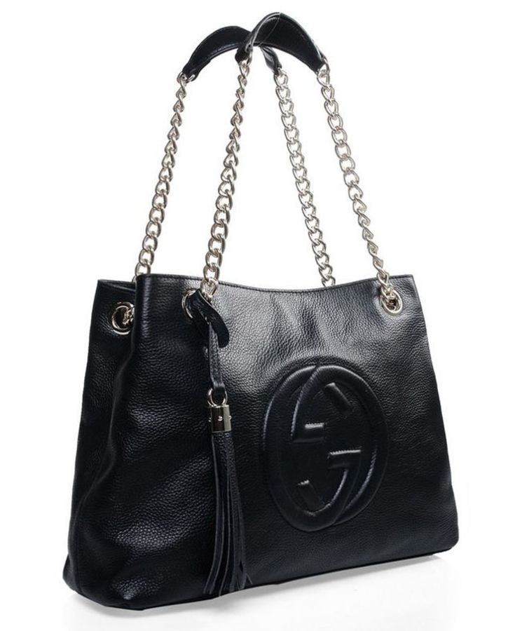 G.U.C.C Soho Leather Tote 308982 Black