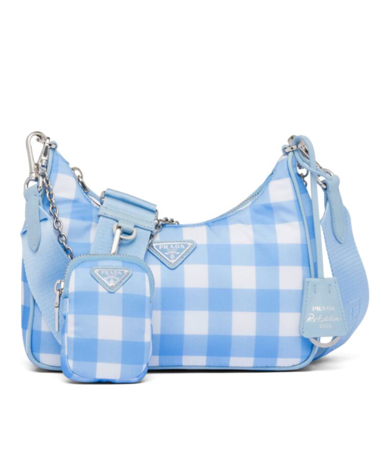 Pra.-da Re-Edition 2005 Printed Re-Nylon Bag 1BH204 Blue