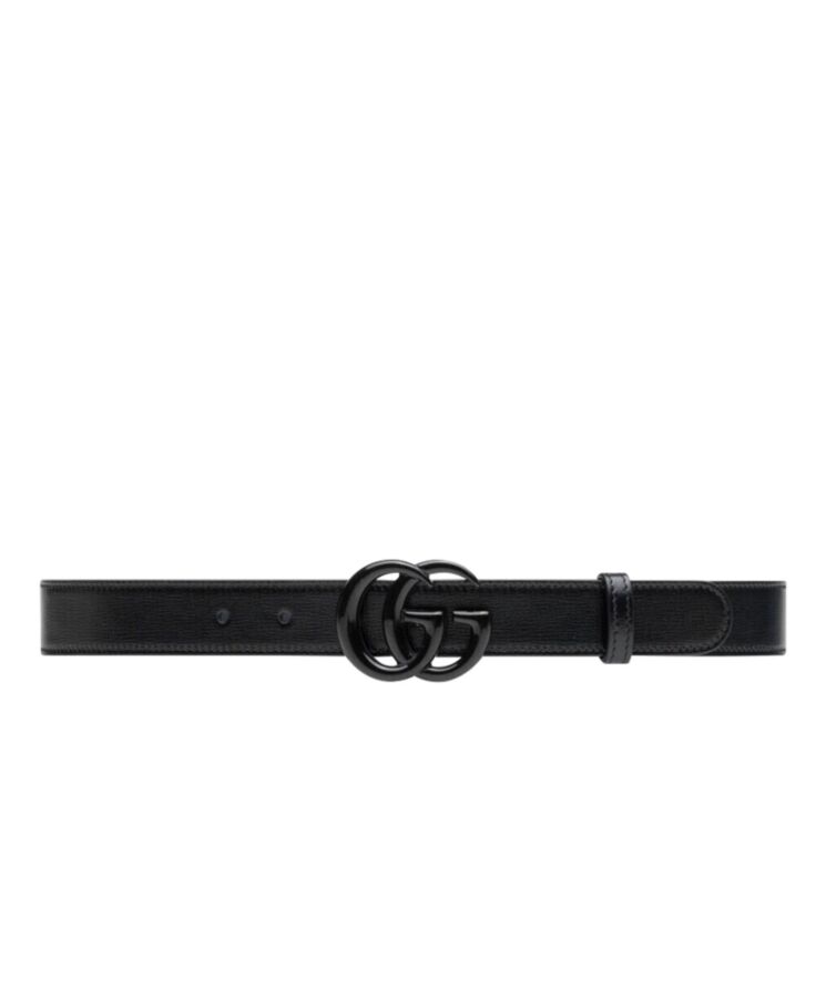 G.U.C.C GG Marmont Thin Belt Black