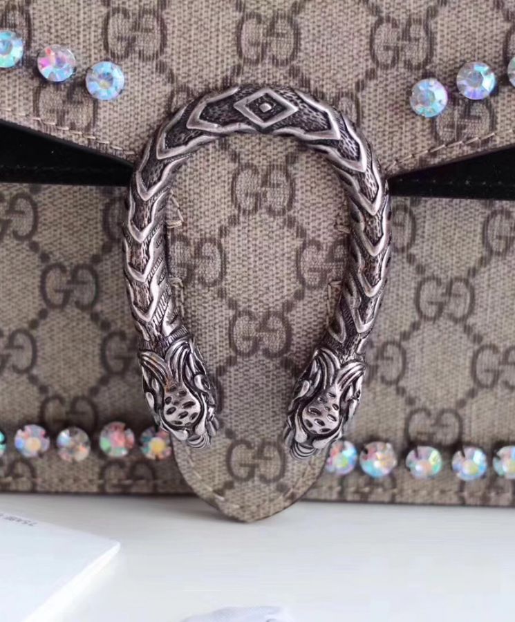 G.U.C.C Dionysus GG Supreme shoulder bag with crystals 400249