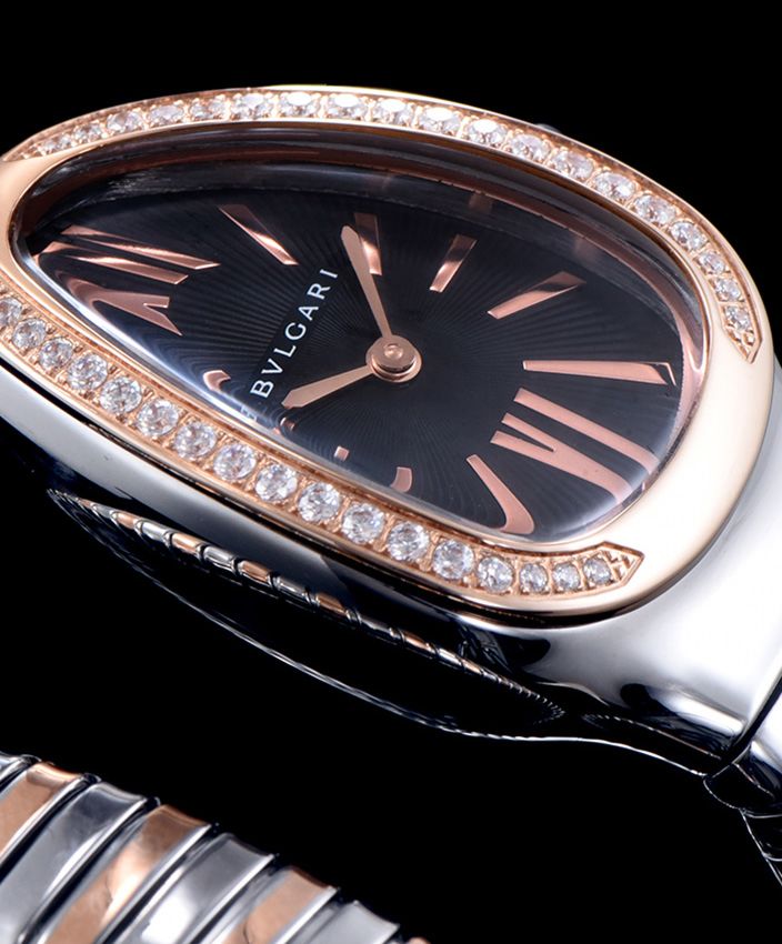 Bvl.gar 18-carat pink-gold, Luxury Bvl.gar Watch, Bvl.gar-Bvl.gar collection, Pink-Gold and Steel Watch, Precise Quartz Movement