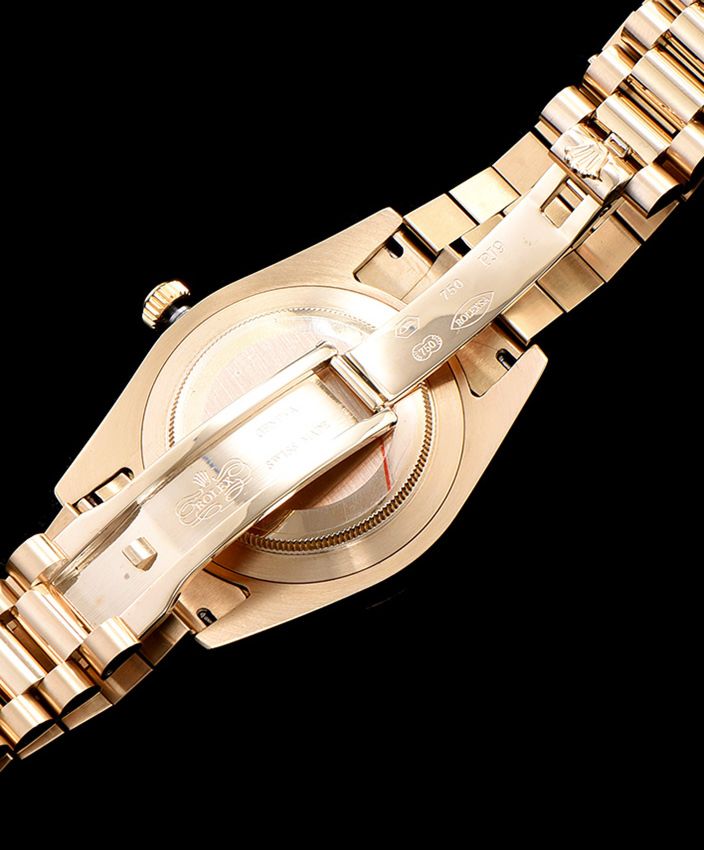 Ro.le.x Men's, Automatic President Watch, Luxury Timepiece, Everose gold, Diamond Baguettes