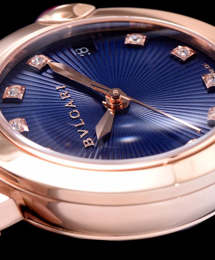 Bul.gary golden stainless, Diamond watch blue, Luxury Timepiece