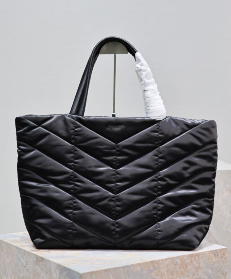 Saint.Lau.rent Puffer Tote In Econyl Black