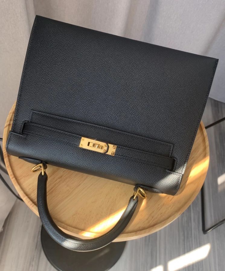 Her..mes Kelly Bag 25 Epsom Leather Black