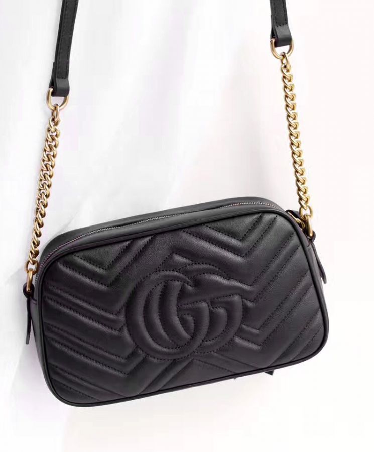 G.U.C.C GG Marmont Matelasse Shoulder Bag 447632 Black