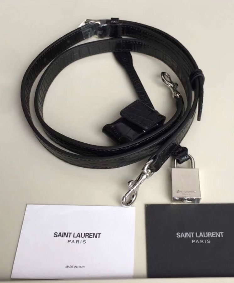 Saint.Lau.rent Sac De Jour Croc-embossed Leather Cross-body Bag Black