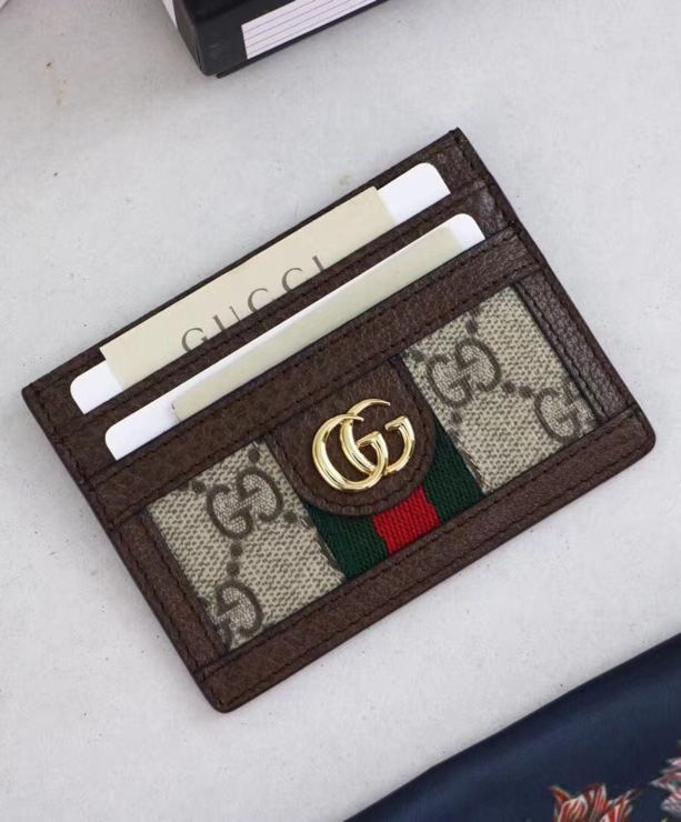 G.U.C.C Ophidia GG, Luxury Card Case, GG Logo, G.U.C.C heritage, Dark Coffee