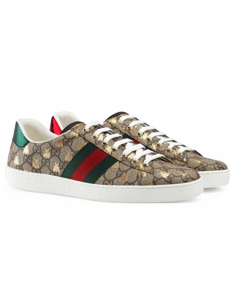 G.U.C.C Unisex Ace, GG Supreme Bees Sneaker, Luxury Footwear, Designer Sneaker, G.U.C.C 1970s Design, Web Stripe Sneaker