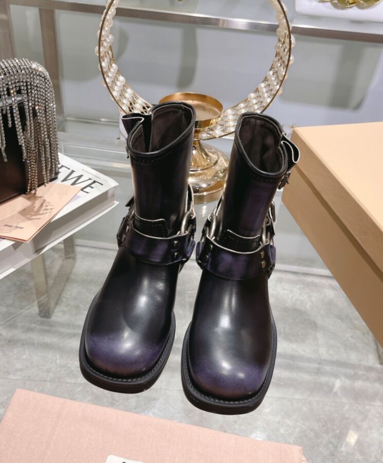 Miu*miu Women’s Vintage-look, Leather Booties Black, Vintage Leather Boots, Miu Miu, Women's Footwear