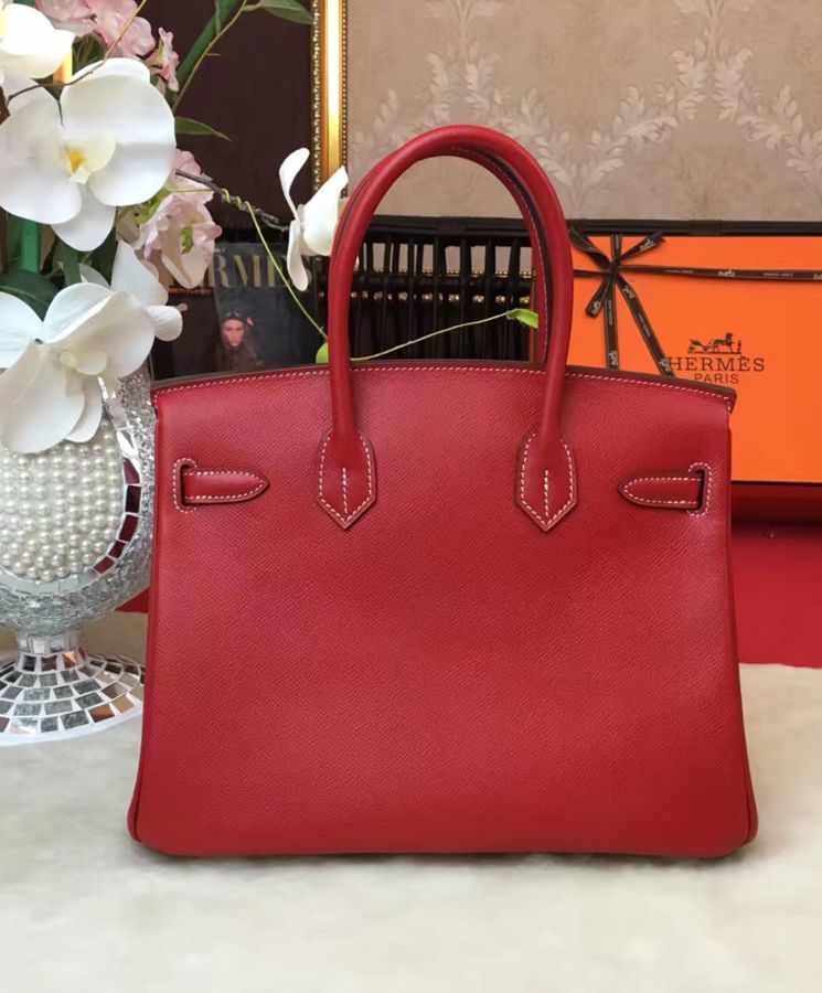 Her..mes Birkin 35 Bag Togo Leather Red