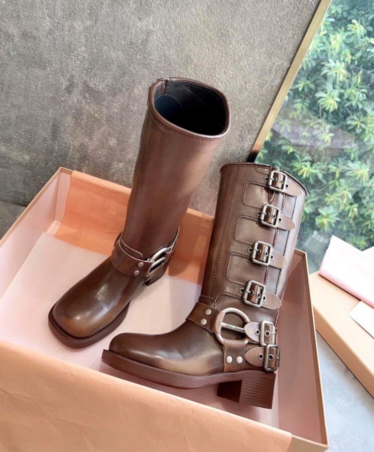 Miu*miu Women’s Leather Biker Boots