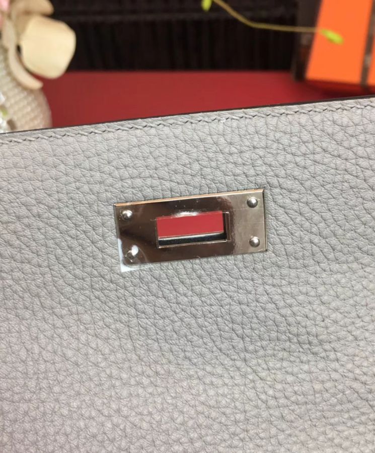 Her..mes Kelly Bag 35 Togo Leather Gray