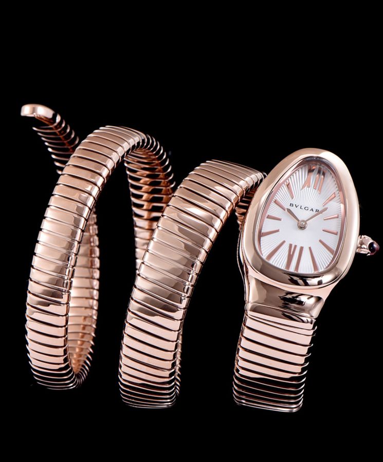 Bvl.gar rose-gold stainless steel automatic watch for lady White