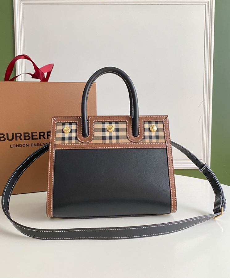 Bur.berri Mini Vintage Check Two-handle Title Bag