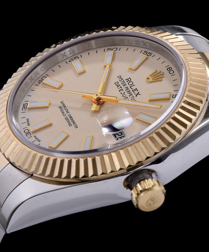 Ro.le.x Stainless Steel Mid-size Datejust Watches Golden