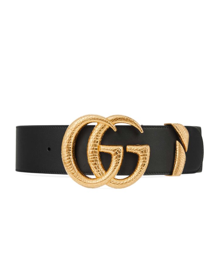 G.U.C.C Men’s Leather belt with Double G buckle Black