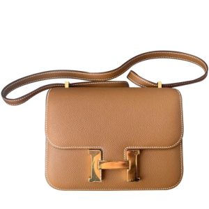 Her..mes Epsom Constance, Luxury Handbag, Feu Epsom Leather