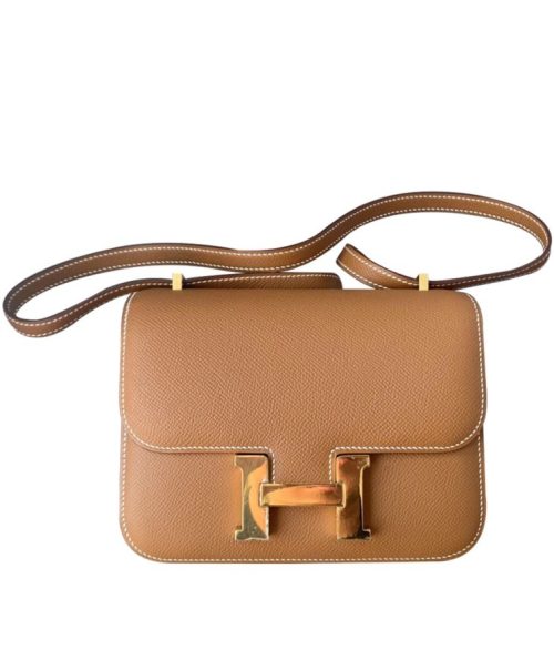 Her..mes Epsom Constance, Luxury Handbag, Feu Epsom Leather