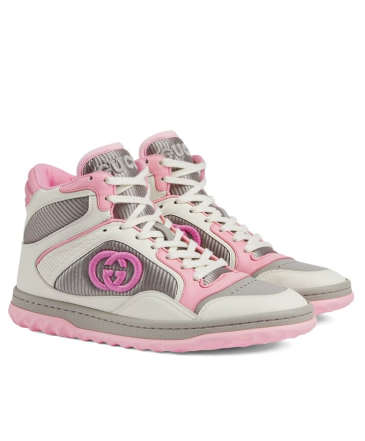 G.U.C.C Women's Mac80, High Top Sneaker, Leather Sneaker, Retro-Inspired design, Luxury Women's Footwear