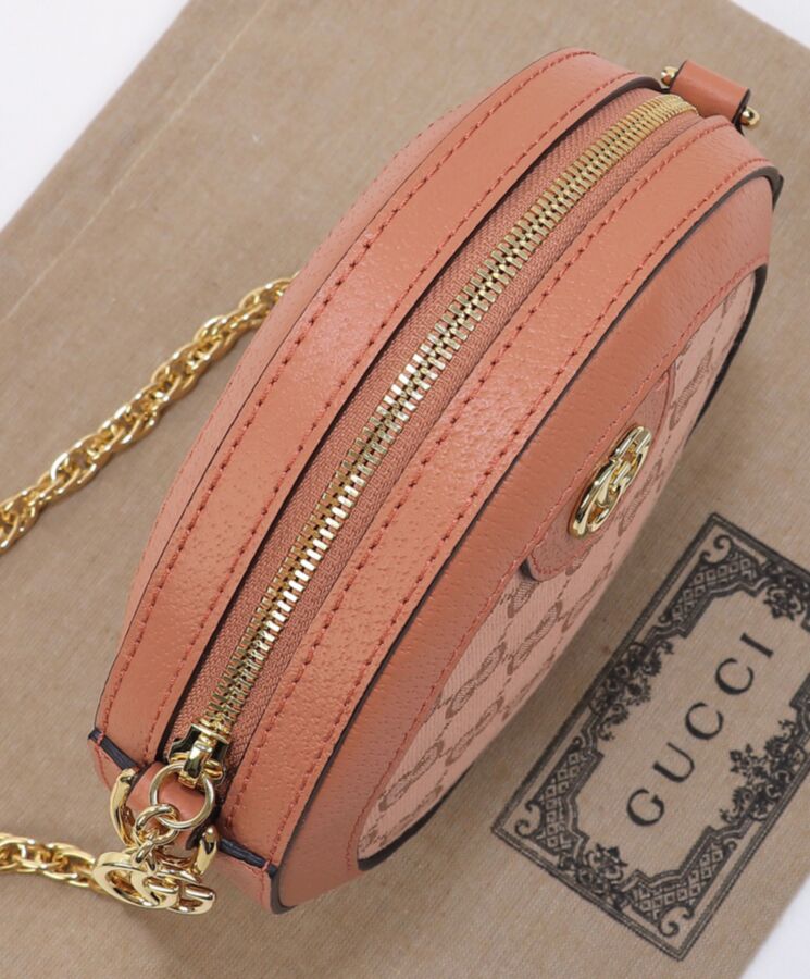 G.U.C.C Ophidia GG Mini Round Shoulder Bag 550618 Pink