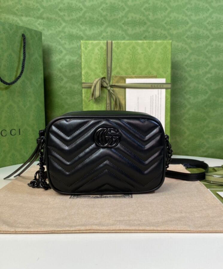 G.U.C.C GG Marmont Mini Shoulder Bag Black