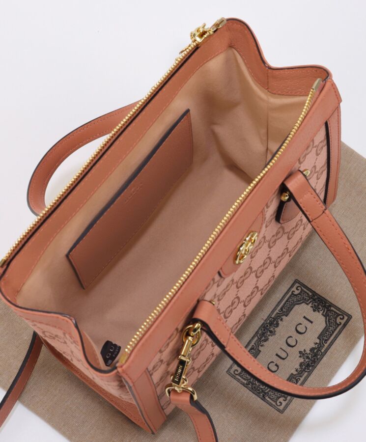 G.U.C.C Ophidia GG, GG Canvas, Pink Tote Bag, Rose Gold Hardware, Luxury Accessory