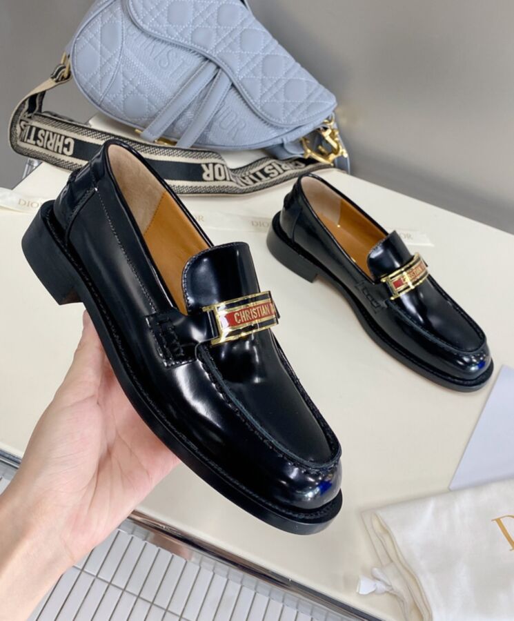 Di.ar Women's Code Loafer, Luxury Footwear, High-quality Calfskin Loafer, Black Loafer, Di.ar.