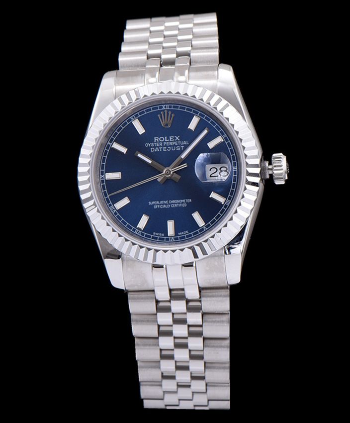 Ro.le.x Men s Stainless Steel Datejust Watches Blue