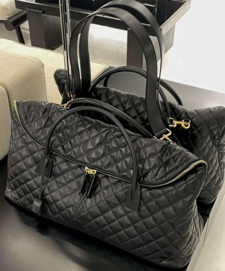 Saint.Lau.rent Es Giant Travel Bag In Quilted Leather Black