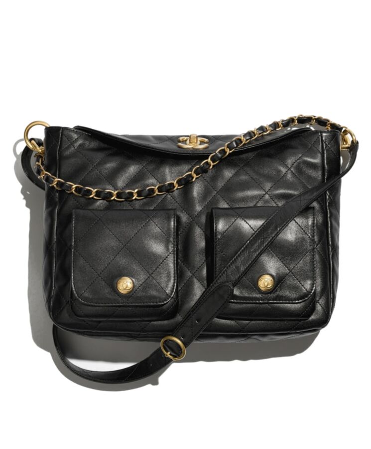 Cha.nel Large Hobo Bag AS4668 Black