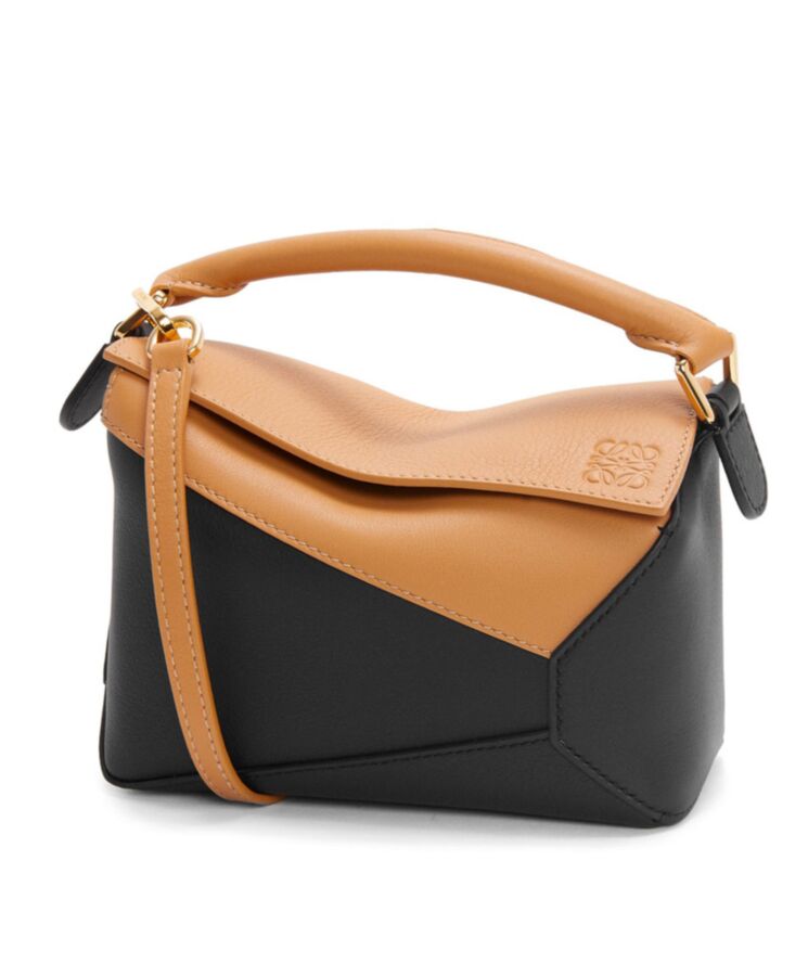 Loe.we Mini Puzzle Bag In Classic Calfskin Coffee