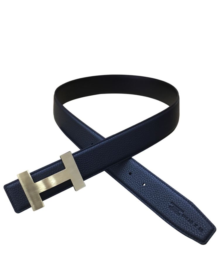 Her..mes Men’s H belt buckle & leather strap Black