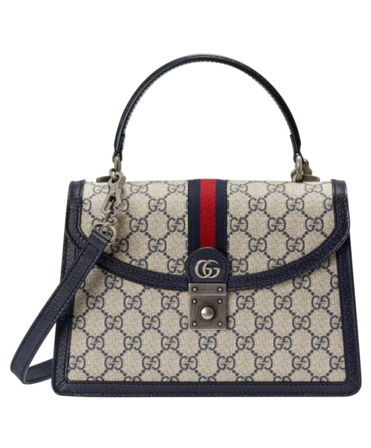 G.U.C.C Ophidia GG Small Tote Bag 651055 Dark Blue