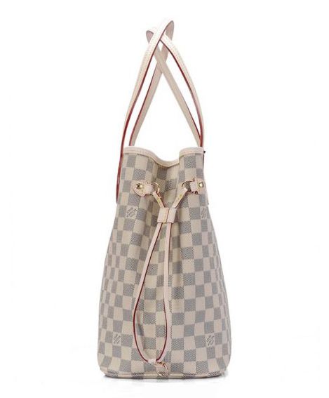 L.*V Damier, Damier Azur Canvas, Neverfull MM N51107 White, luxury bag, premium quality