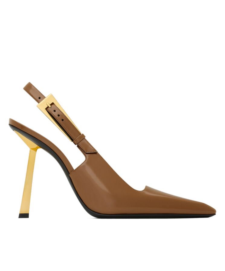 Saint.Lau.rent Women’s Lee Slingback Pumps In Glazed Leather