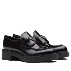 Pra.-da Women’s Monolith, Brushed Leather Loafers, Luxury Footwear, Women's Loafers, High-Quality Leather Shoes