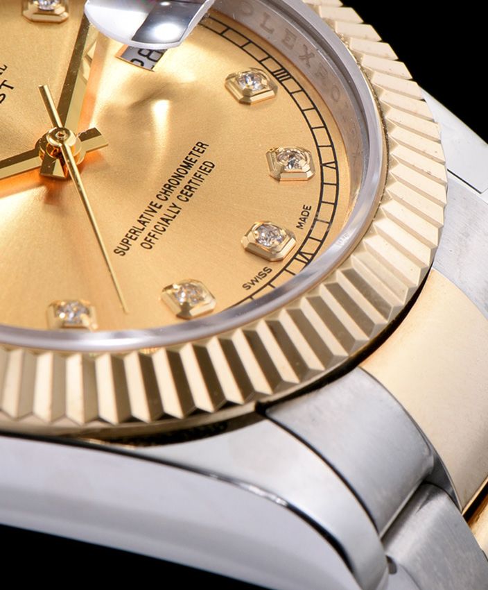 Ro.le.x Stainless Steel Mid size Datejust Watches Golden