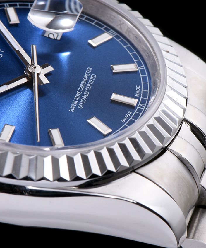 Ro.le.x Men s Stainless Steel Datejust Watches Blue