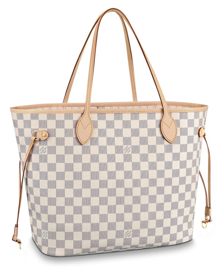 L.*V Damier Canvas Neverfull Tote N41361 White