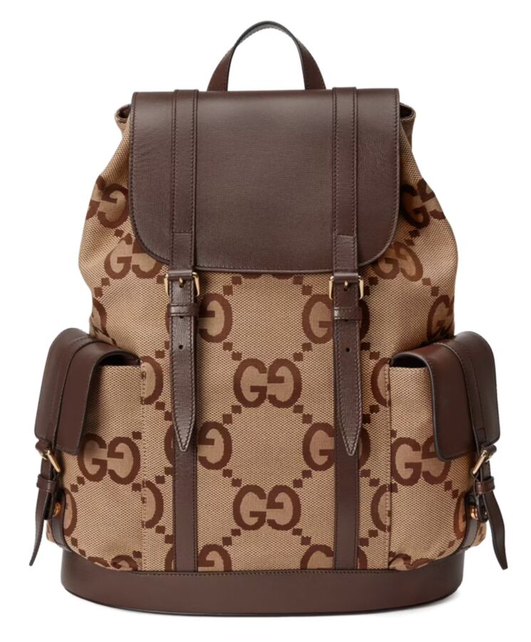 G.U.C.C Backpack With Jumbo GG Dark Coffee