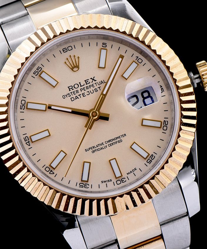 Ro.le.x Stainless Steel Mid-size Datejust Watches Golden